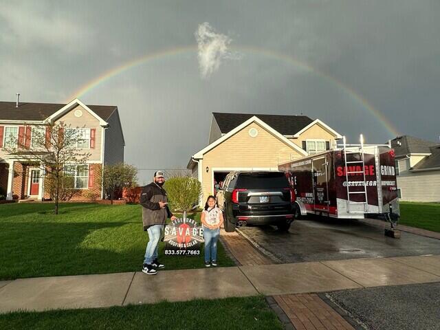 Father-daughter check: Roof looks perfect!