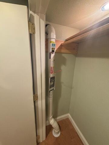 Our crew installed the PVC pipe through the floor and is connected to the fan