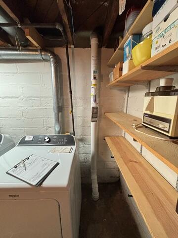 The PVC pipe installed through the flooring