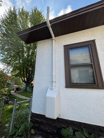The pipe is then connected to the fan installed at the exterior of the home