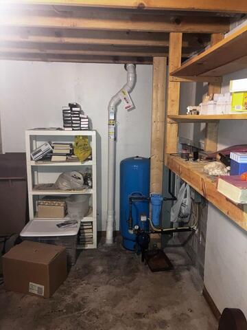 The PVP pipe is installed through the flooring and is connected to the fan