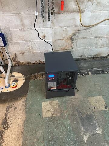 The crew installed our SaniDry Sedona Dehumidifier to keep humidity levels under control and prevent mold growth in the basement.