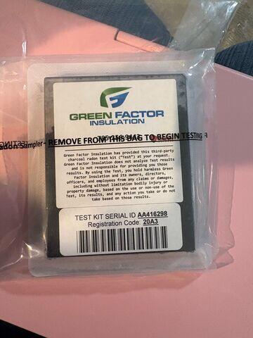 Test Kit: 3rd-party kit used for post-installation verification of radon reduction.