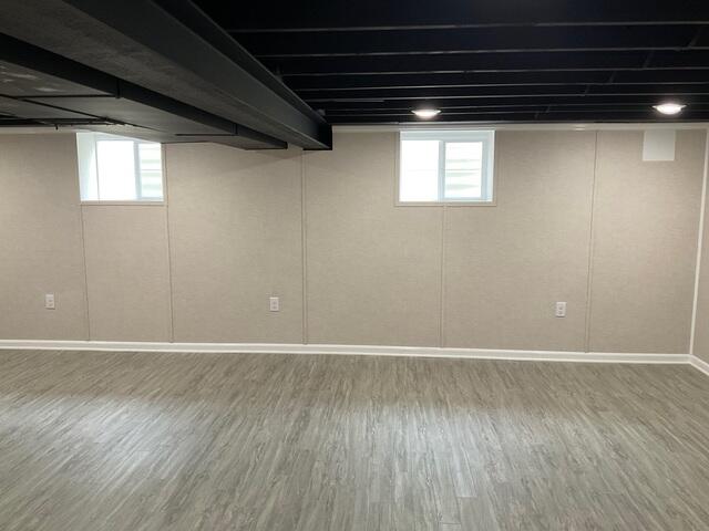 Everlast Wall Panels and ThermalDry flooring were installed to finish the space. Water won't damage it and the material does not support mold or mildew.