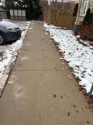 Property managers know trip hazards are a nightmare, especially in winter (see the snow!). We eliminated liability and ensured resident safety at this Milton complex by quickly lifting and stabilizing every uneven walkway slab.