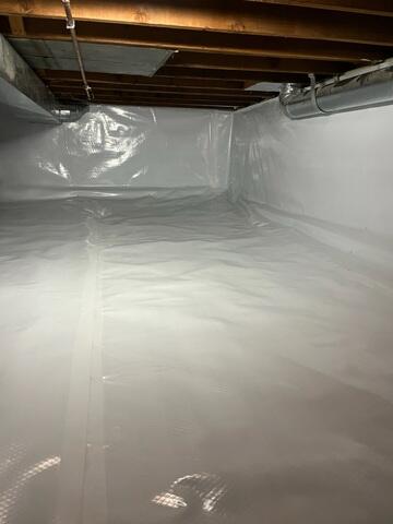 CleanSpace is placed over the Drainage Matting and it connected to the wall