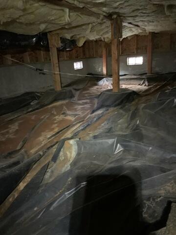 This crawl space had open vents which allowed more air and water to enter, causing a higher relative humidity.