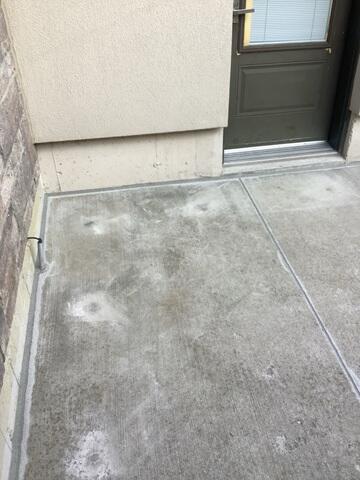 The area around this side entrance was precisely leveled to match the surrounding concrete and foundation. Our watertight sealant protects the foundation from moisture while giving the walkway a modern appearance.
