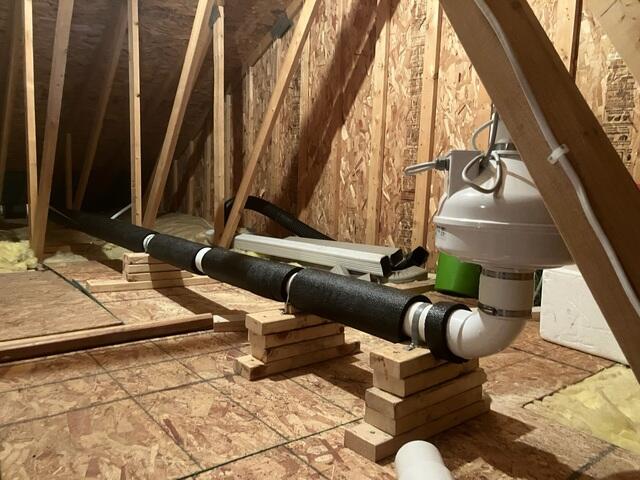 After: The Radon Mitigation System was properly secured, and the homeowner was given peace of mind knowing their home was properly protected.