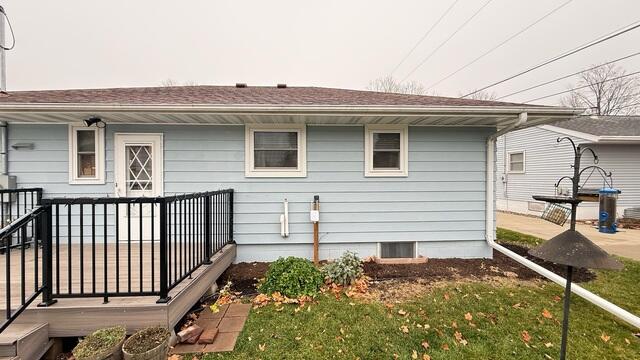 Before: Our Design Specialist, Nate, recommended securing a Radon Mitigation System outside the home.