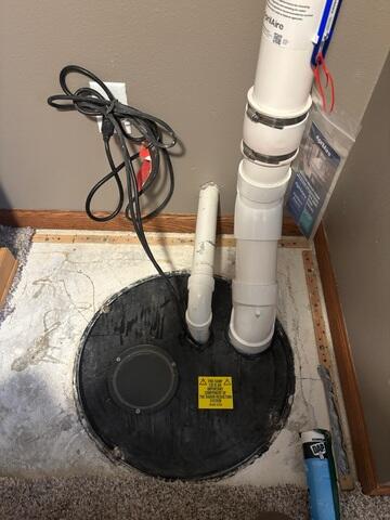 During: Jackson returned to the home a few weeks later to secure the Radon Mitigation System.