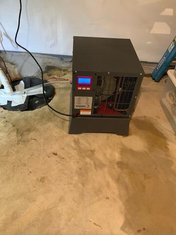 SaniDry Sedona was placed in the basement to dry any humidity in the air.