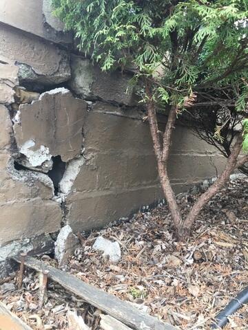 Before: The homeowner worried their foundation wall was on the verge of collapsing.