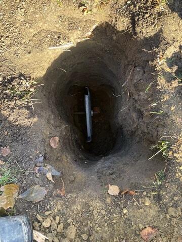 During: Our Foreman, Gabriel, and his crew installed 17 GeoLock Wall Anchors along the struggling walls.