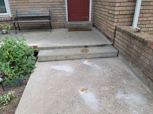 The final profile shows the walkway stabilized in its original position. The 3-inch deficit is eliminated, correcting the transition and ensuring proper drainage away from the home's brickwork.