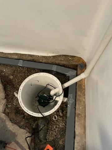 During: Our Foreman, Kevin, and his crew successfully secured all the products throughout the basement.