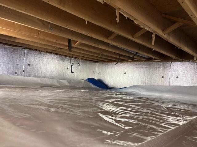 SilverGlo was installed on the walls to insulate the space.