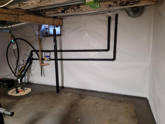 After we installed cleanspace wall system, waterguard subfloor drainage system, and triple safe sump pump