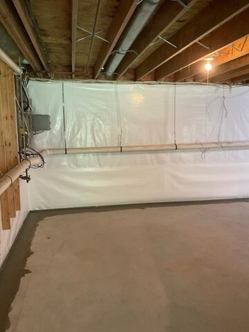 Installed to address the root cause of basement water seepage, our WaterGuard Drainage System effectively captures water entering along the foundation walls and floor joints and redirects it safely away from the home.