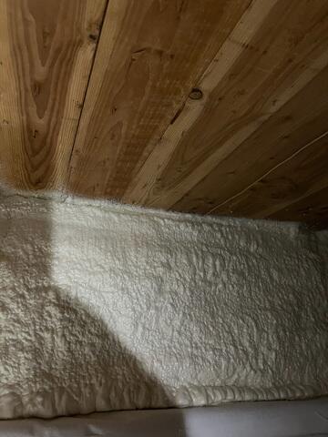 Our spray foam is installed onto the foundation walls, up to the rim joists and expands, filling every crack and void ultimately providing a complete airtight seal.