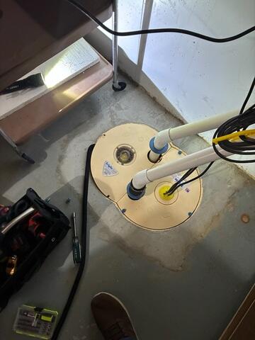 Before: Canon recommended securing the Road Mitigation System in the TripleSafe Sump Pump.