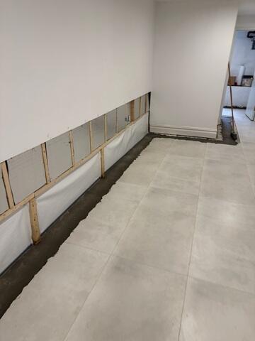 Our WaterGuard Drainage System was installed to intercept groundwater at the foundation and redirect it safely away from the basement. By relieving hydrostatic pressure, it prevents water from seeping inside and provides long-term moisture protection.