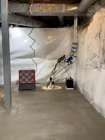 Basement Waterproofing and New Concrete Slab in Burlington, Vermont.