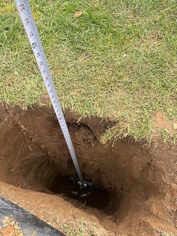 During: Our Foreman, Diego, and his crew successfully secured the GeoLock Wall Anchors on the damaged walls.