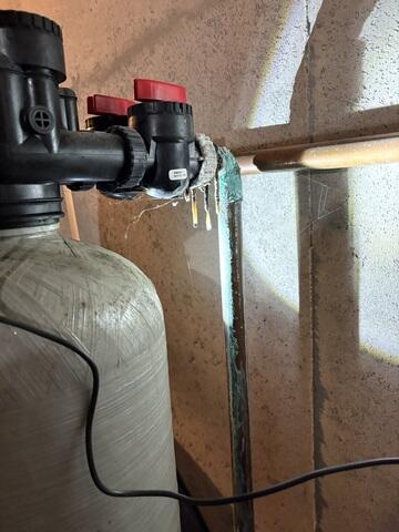 Hard water deposits at fixtures