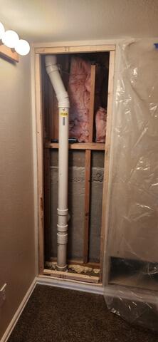 The final piece where radon riser goes up the wall to meet the pipe coming through the chase.