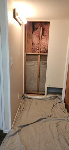 This is the wall after the homeowner removed a section of the drywall.