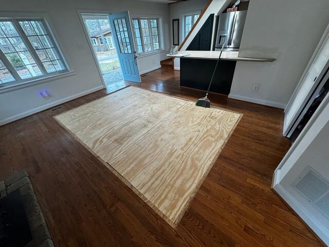 The crew replaced the subfloor and swept it clean. The flooring can now be replaced and the homeowner can rest assured that her crawl space is clean, dry, and free of mold and pests.