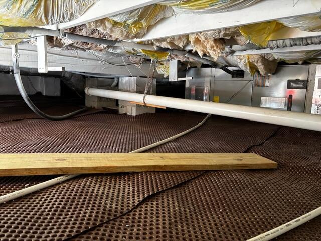 Drainage matting installed