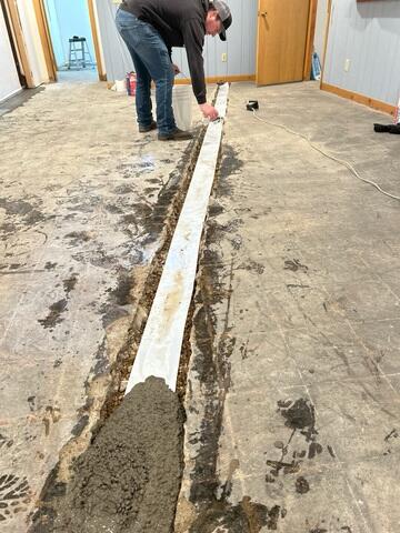 During: Our Foreman, Kiko, and his crew successfully secured all the waterproofing products in the basement.