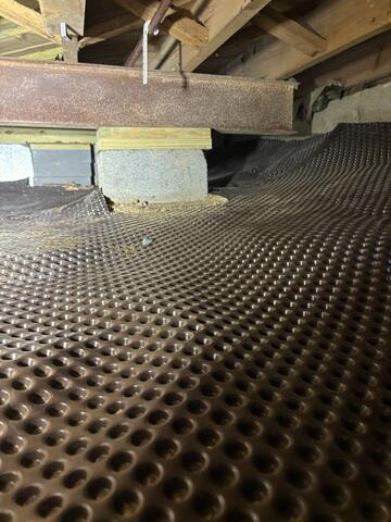 Drainage matting installed