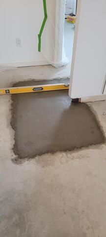 concrete sealed over and leveled