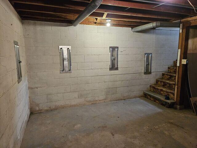 After: All the products were successfully secured in the basement.