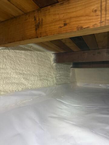 Spray Foam insulation and CleanSpace completing a full encapsulation.