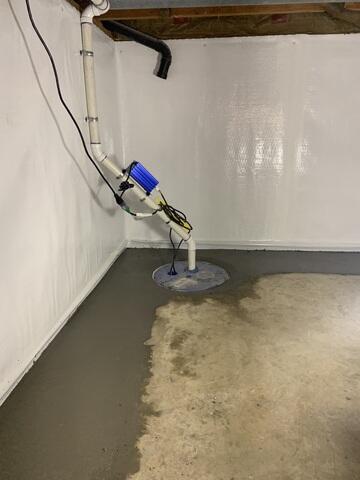 The sump pump we installed in the "crawlspace" area to make sure that room stayed dry as well.