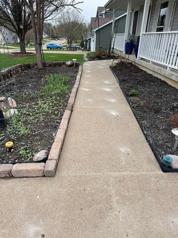 sidewalk after concrete repair