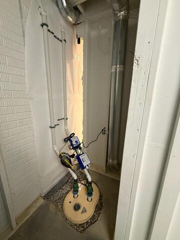 after sump pump installation