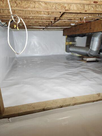 A different part of the crawl space once it was waterproofed