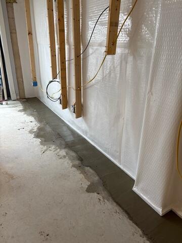 Installation complete of the waterproofing system.