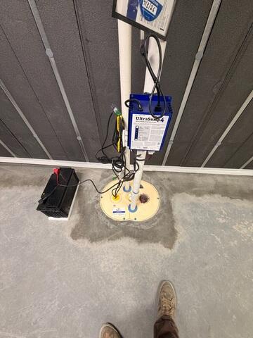 TripleSafe® Sump Pump System - Installed to provide reliable water removal with multiple levels of protection, including backup during power outages