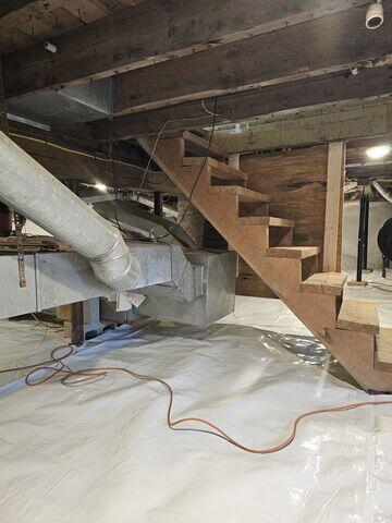 Crawl Space Encapsulation System - Installed to fully cover the crawl space and block moisture