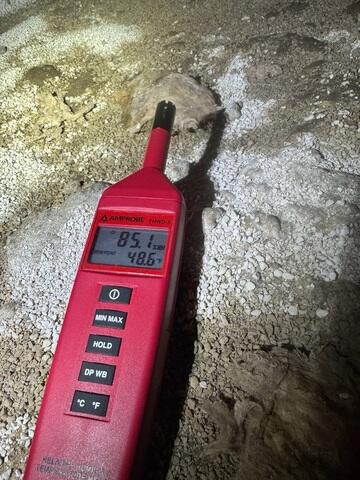Our hygrometer measured this crawl space at 85% humidity, the healthy range is below 55%.