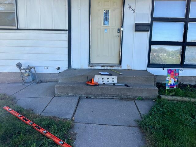 The steps in front of the home