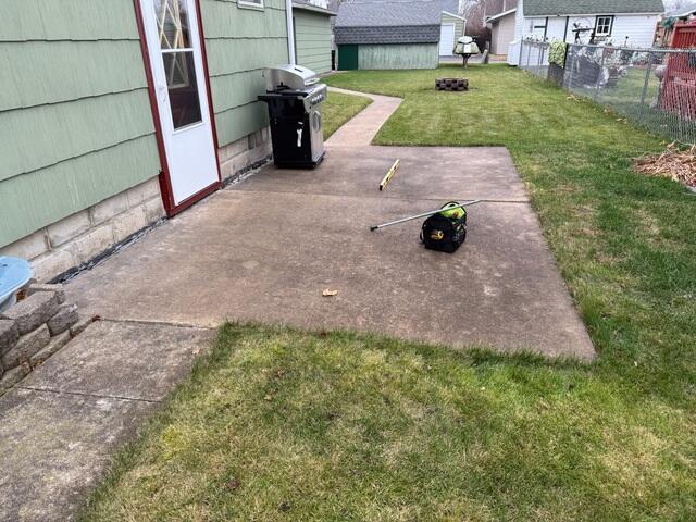 The area before our crew lifted the slabs