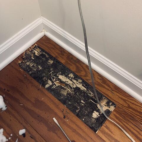 With the owner's permission, we removed the damaged pieces...