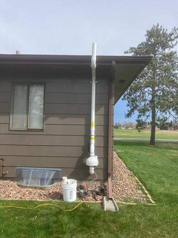 The exterior where the fan is installed